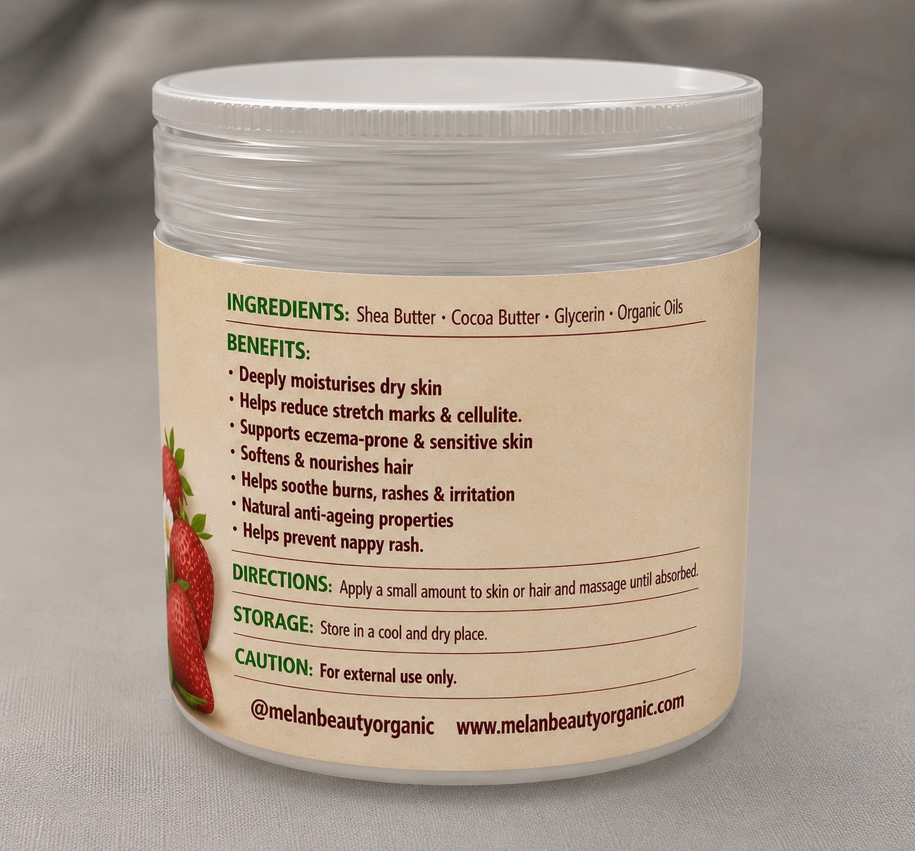 Organic Body Butter – Strawberry - Image 2